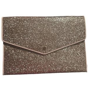 A New Day Gold Pink Glitter Envelope Clutch 10.5"X7.25"